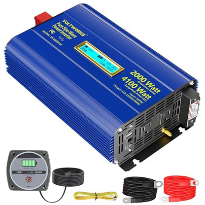 2000 Watt Pure Sine Wave Inverter 12V to 110V 120V AC