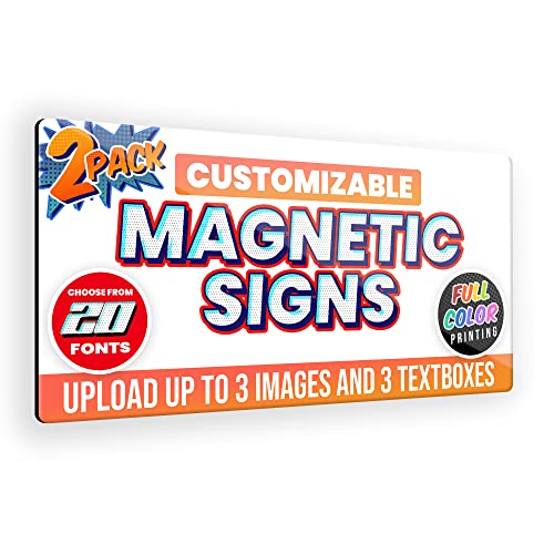 2-Pack,12"x24" Custom Magnet Signs in Full Color for Business and Advertising, 30 mil Customized Vinyl Car Magnets, Personalized Magnetic Sheets for Company Storefront & Vehicles (Rounded Corners) (Rounded Corners)