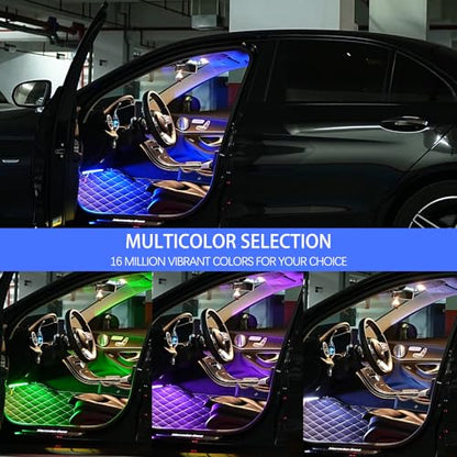 Smart USB Interior Car LED Strip Light with App Control (RGB Multicolor / 72LED,4strips)