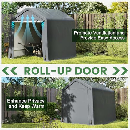 8x6.5Ft Portable Shed (Gray / 8x6.5Ft)