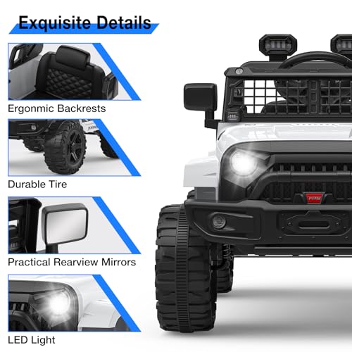 12V Kids Electric Ride On Truck Car w (White)