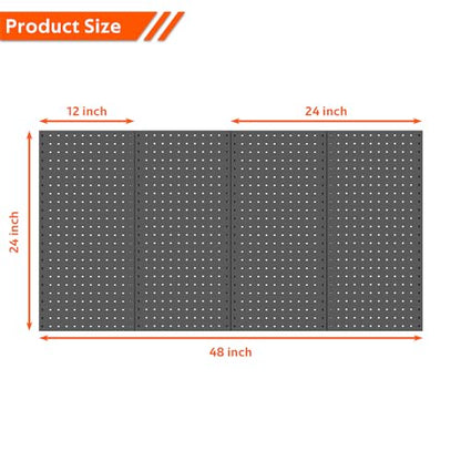 Metal Pegboard Wall Panels (Black / 4PC)