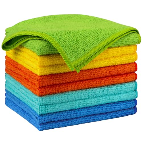 Microfiber Cleaning Cloth 10PK (Yellow Blue Green / 10PK)