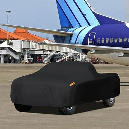 Waterproof Car Cover All Weather Snowproof UV Protection Windproof Outdoor Full Truck Cover (m Fit Truck Length(Up to 210 Inch) / All black)