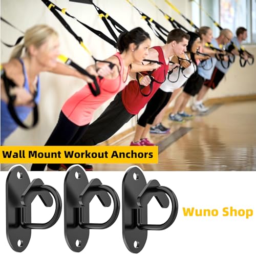 3 Pcs Resistance Band Wall Anchors System (Heart Hooks-Black-3Pcs)