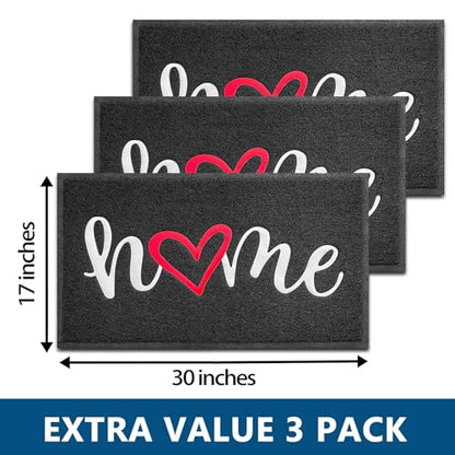 Door Mat 3 Pack Outside Inside Home Doormat 30"x17.5" Durable Floor Mat Non Slip Rug Ultra Absorb Mud Easy Clean Front Doormat for Garage (2'6" x 1'6" / 3pack Home)