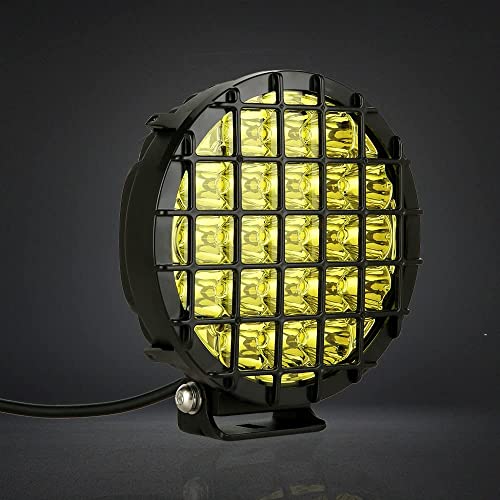 BIGLIONX 6inch 2pcs Amber Round LED Offroad Lights Amber Offroad Driving Fog Lights with Wiring Harness 210W 32000LM Waterproof IP68 IP69K 12V 24V for Pickup Trucks ATV UTV SUV (Amber Led Offroad Light)