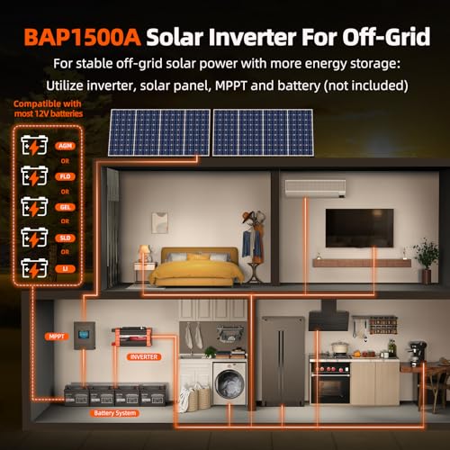 1500W Pure Sine Wave Inverter 12V to 110V Converter (1500W)
