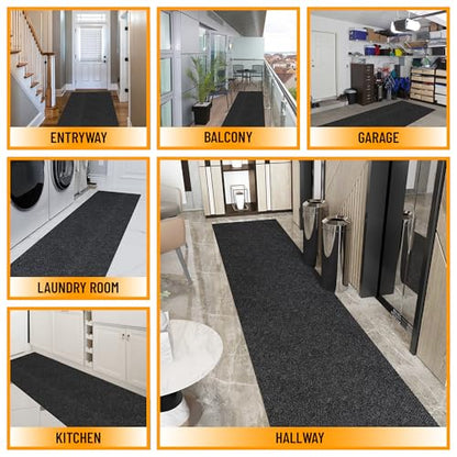 2x31 Commercial Floor Mat Heavy Duty High Traffic Utility Carpet (Black Hobnail / 2' x 31' (Runner))