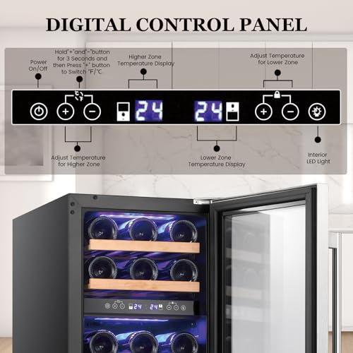 Wine Fridge Dual Zone (Silver)
