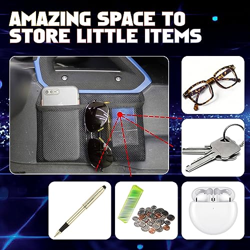 Car Interior Center Console Side Passenger Seat Gap Pocket Organizer Grab Handle Mesh Storage Bag Accessories