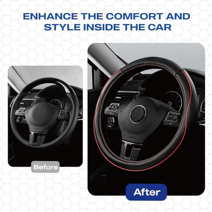 Memory Foam Steering Wheel Cover (Red)