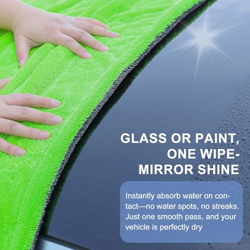 2 Pack XL Car Drying Towel (Gray-green)