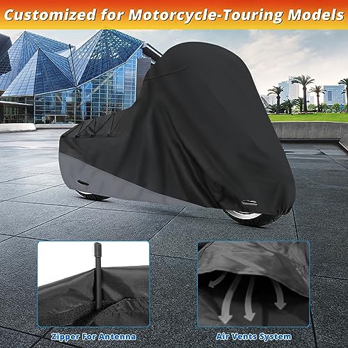 Motorcycle Cover for Touring Models Outdoor All Weather Protection (Side Box)