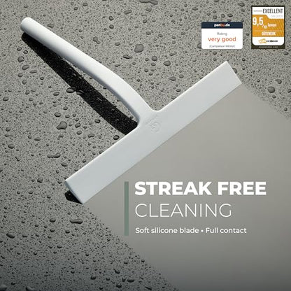 Silicone Shower Squeegee with 3 (White / 9 Inches)