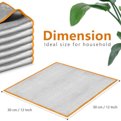 Glass Polishing Streak Free Miracle Cleaning Cloth (Sliver-orange)