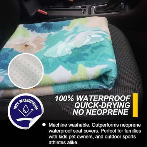 Back Seat Cover for Car Trucks Van SUV Jeep (Rear Bench Seat Towel / Chrysanthemum)