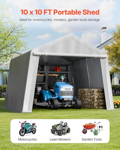 Outdoor Storage Shed (Gray / 10x10x8ft)