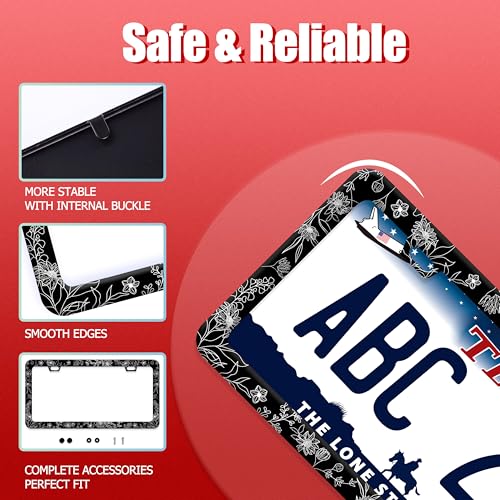 Line Art Flowers License Plate Frame Beautiful Floral License Plate Frames (Line Art Flowers)