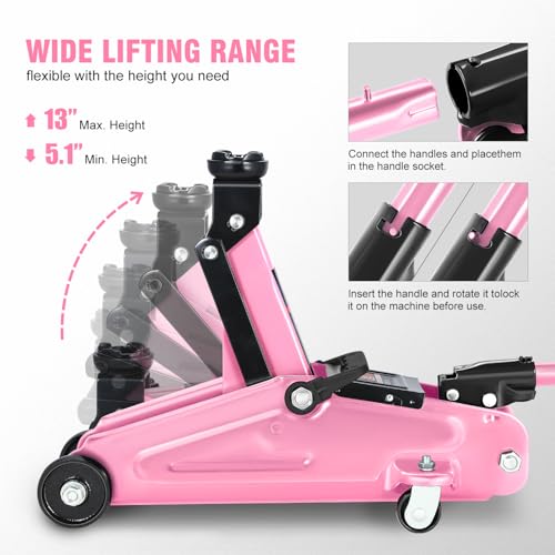 Low Profile Hydraulic Trolley Service (Pink / 2 ton)