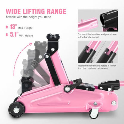 Low Profile Hydraulic Trolley Service (Pink / 2 ton)