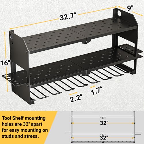 Power Tool Organizer Wall Mount (without Power Strip / Black)