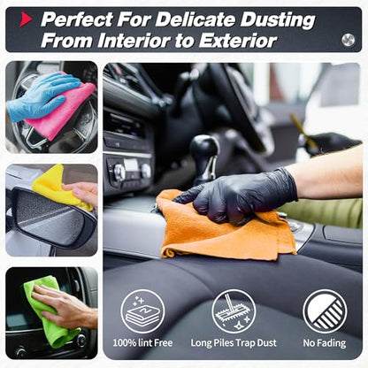 Microfiber Cleaning Cloth (100PK / 5 Colors)