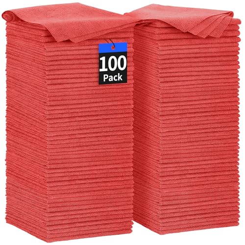Shop Towels Rags (Red / 100 Pack)