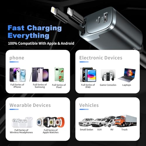 84W Retractable Car Charger (1 Pack)