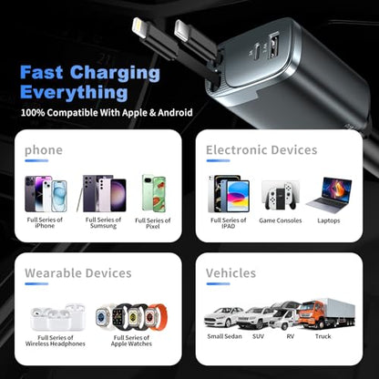 2 Pack 84W Retractable Car Charger (2 Pack)