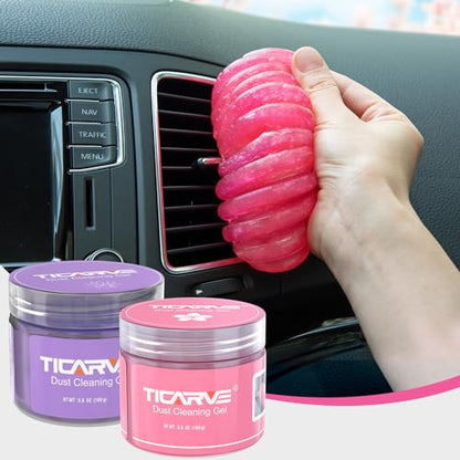 2 Pack Cleaning Gel for Car Putty Car Accessories Car Detailing Kit (Purple+Rose Red)