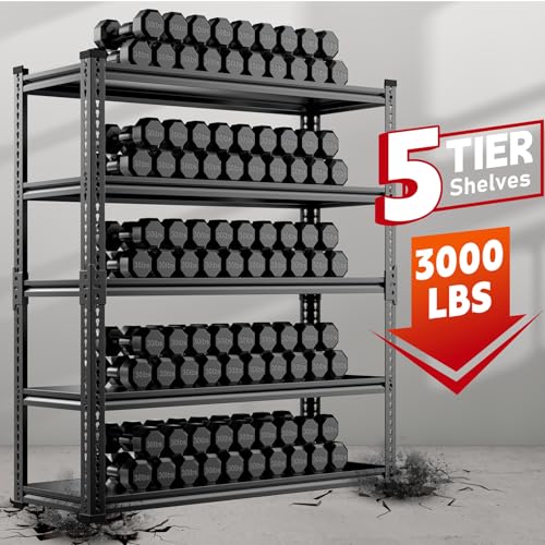 5 Tier Heavy Duty Garage Shelving (72" H x 48" W x 24" D)