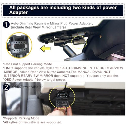 Front 4K & Rear 1080P Dash Cam for GMC Yukon (Model D Front 4K and Rear 1080P)