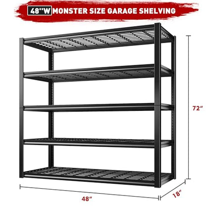 48" W Garage Shelving Load 2500LBS (48''W X 72''H X18''D)