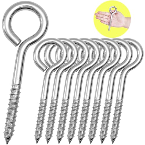 8Pcs Self Tapping Eyelet Screw Eye Bolt (M10-6 INCH)