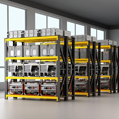 3000LBS Heavy Duty Storage Shelves (59''W x 23.6''D x 78''H / Black & Yellow Combo)