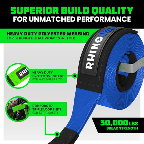 Recovery Tow Strap (Blue / 3in x 30ft)