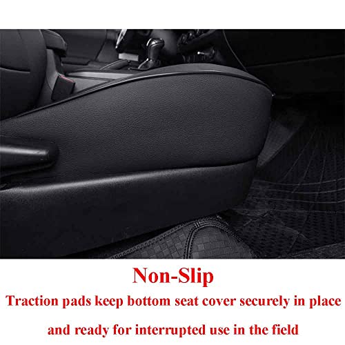 Tacoma Seat Covers Custom Fit for Toyota Tacoma 2016 2017 2018 2019 2020 2021 2022 2023 Double Cab (Leather (Black) / 2016-2023 Tacoma Full Set,4DR)