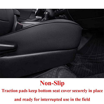 Tacoma Seat Covers Custom Fit for Toyota Tacoma 2016 2017 2018 2019 2020 2021 2022 2023 Double Cab (Leather (Black) / 2016-2023 Tacoma Full Set,4DR)