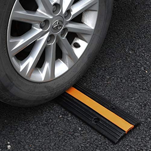 5 Pack Rubber Cable Ramp Hose Cable Protector Ramp 1 Channel 11000Lbs Load Capacity Traffic Speed Bump Wires Power Lines Extension Cord Cover for Indoor Outdoor (11000Lbs-1Channel-5Pack)