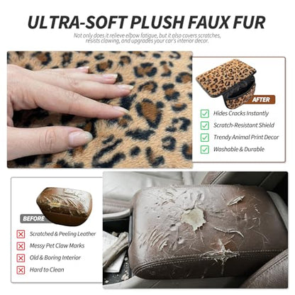 Plush Fuzzy Car Center Console Cover with Side Pockets