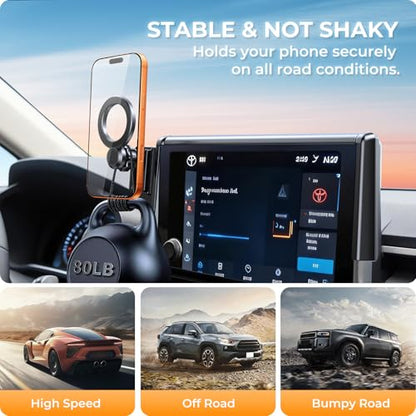 Car Phone Holder for Toyota RAV4 2025 2024 2023 2022 2021 2020 2019 7 (Fit for 2019-2025 RAV4, 7/8-Inch)
