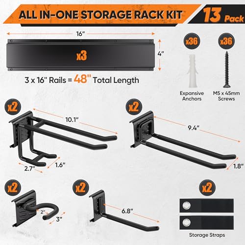 Garden Tool Organizer Wall Mount (48")
