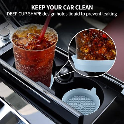 Car Cup Holder Coasters [4 Pack] Silicone Cups Mats (4 Pack-ether)