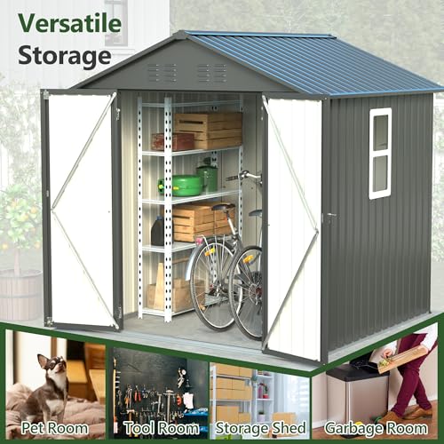 Outdoor Storage Shed (6x6 Ft-without window / Black)