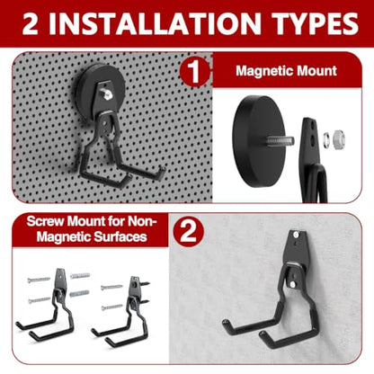 Heavy Duty Magnetic Hooks (2.6"x2-ZSU / Black)