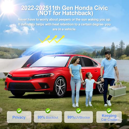 8pcs Car Window Shades for 11th Gen Honda Civic (for 11th Gen Honda Civic)