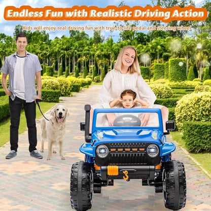 Kids Electric Ride on Truck Car Remote Control (Blue)