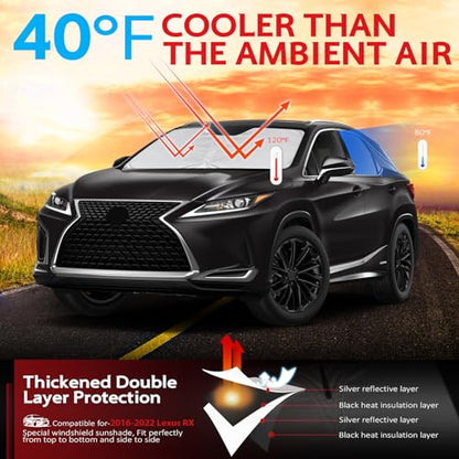 Windshield Sun Shade for 2016 (for 2016-2022 Le-xus RX)