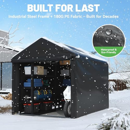 5x7 FT Carport Storage Shed (Gray / 5x7)